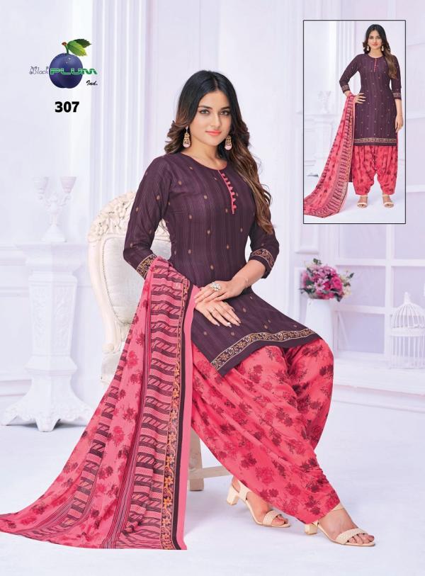 Black Plum Iconic Vol-3 Cotton Designer Readymade Suit